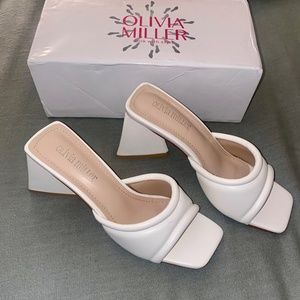 OLIVIA MILLER White Slip On Heels